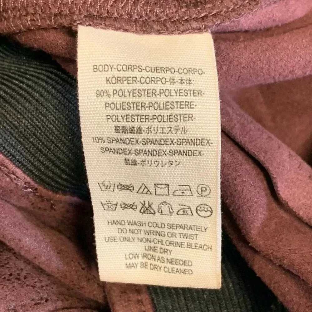 Free People Women's Faux Leather‎ Mid Rise Vegan Leggings In Wine Size 25